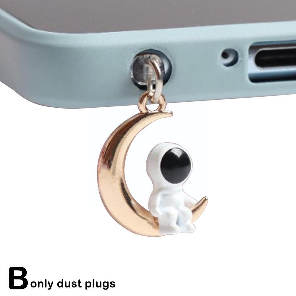 astronauta polvere tappo fascino carino caricare porta anti polvere tappo Kawaii Usb genere C tappo per auricolare Jack tappo cap Penda V2y6