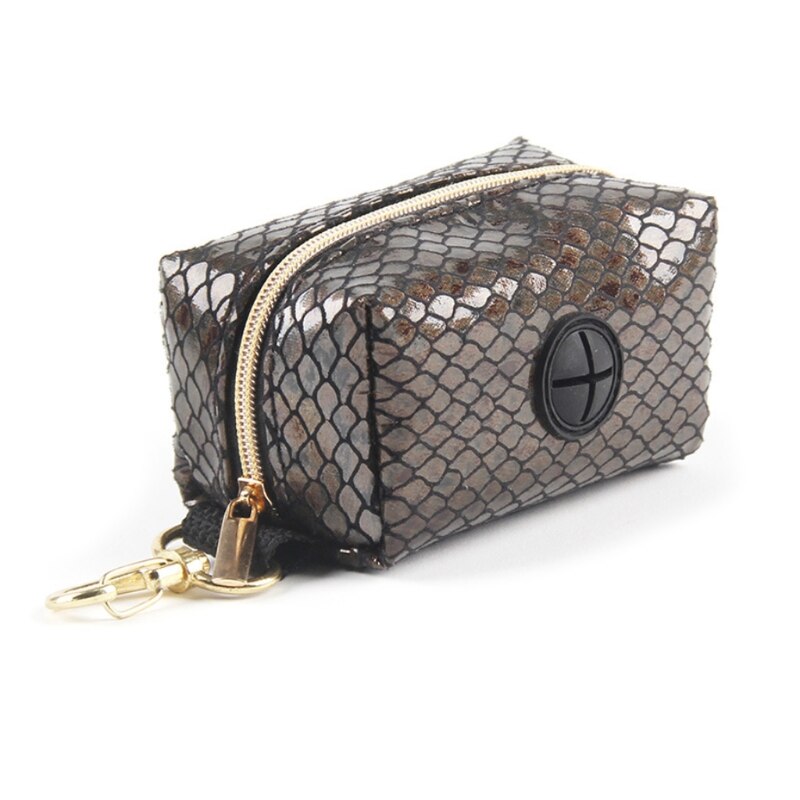 Portable Pet Puppy Cat Pick Up Poop Bag Dispenser Dog Poop Waste Holder Outdoor Garbage Organizer: Snake Pattern