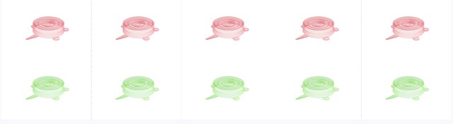 Couvercles de pots de yaourt en Silicone, 10 pièces, petits couvercles extensibles, sûrs pour les aliments, 2.6 pouces: red and green