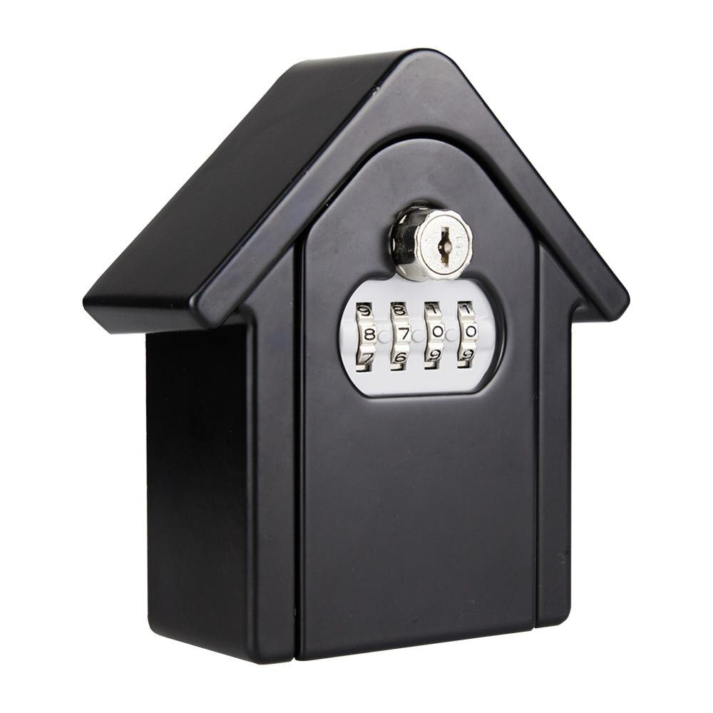 Key Lock Box with Waterproof Case Wall Mount Metal Password Box for Home Business