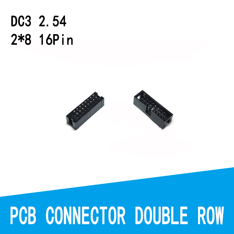 10Pcs DIP 6/10/20/26/34/40 PIN 2.54MM Pitch MALE SOCKET Straight Idc Box Headers PCB CONNECTOR DOUBLE ROW 10P/20P/40P DC3 HEADER: 2X8 16PIN