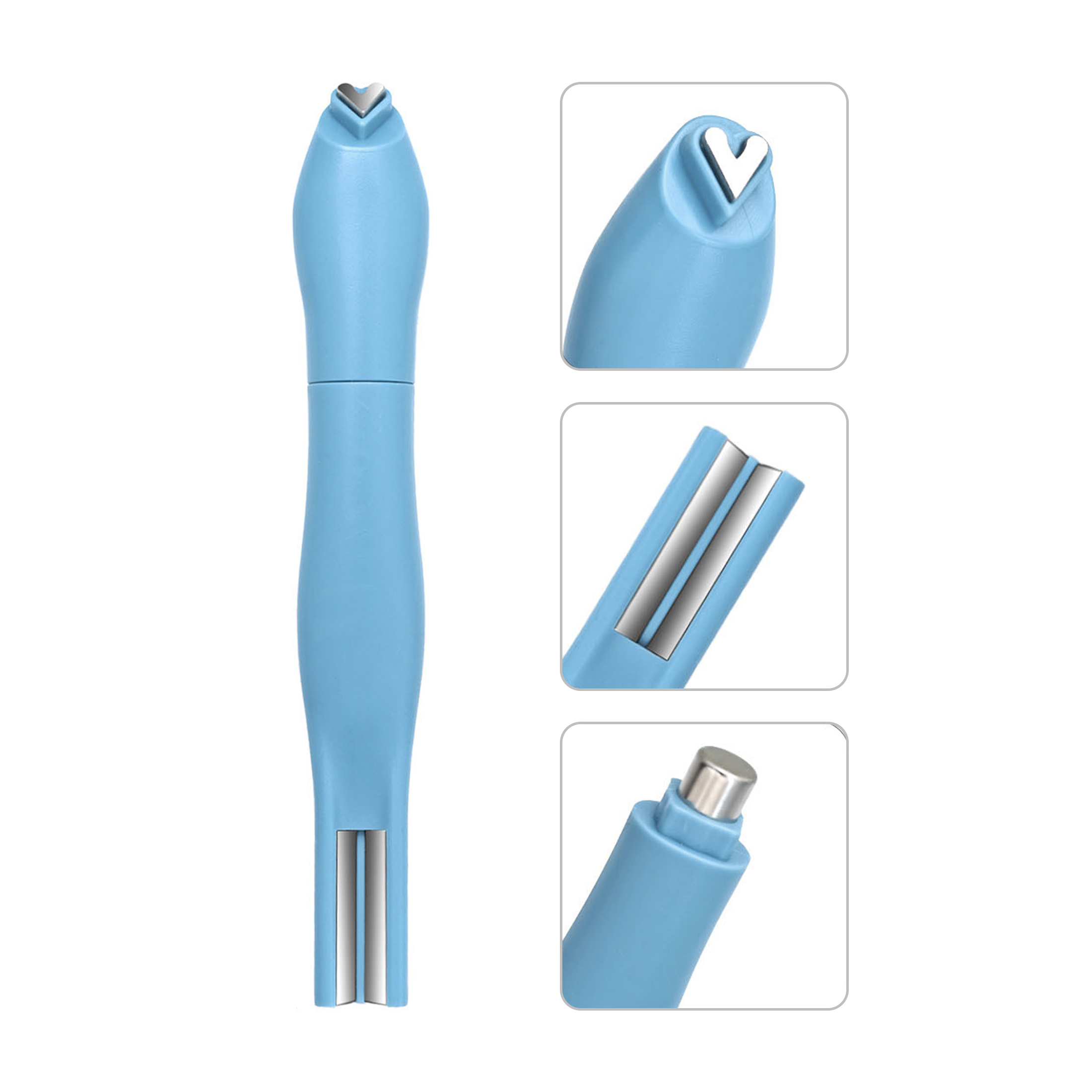 Bolígrafo magnético de ojo de gato 3 en 1 para Gel de uñas UV/LED, imán de ojo de gato de amor desmontable, arte de uñas, efecto de amor/luna/doble línea: Amarillo claro