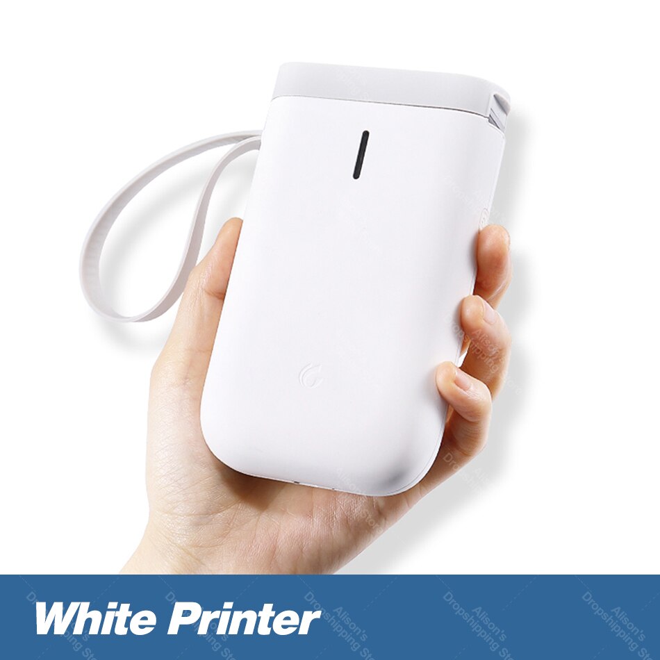 Niimbot  d11 bærbar mini bluetooth label printer lomme trådløs termisk label printer blækfri til mobiltelefon android ios: Hvid printer