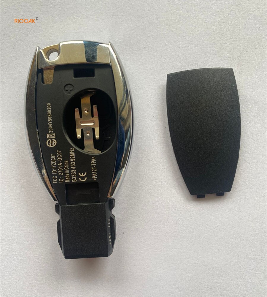 RIOOAK 3 button Smart Remote Key Replacement Shell Case one battery holder for Mercedes-Benz BGA CLS CLK CLA SLK AMG W204
