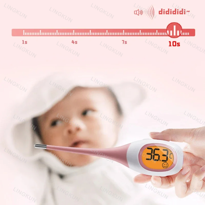 Termómetro rápido de silicona 8S para fiebre, termómetro Digital infrarrojo para el cuerpo Basal, pantalla LED de temperatura Rectal para axila Oral