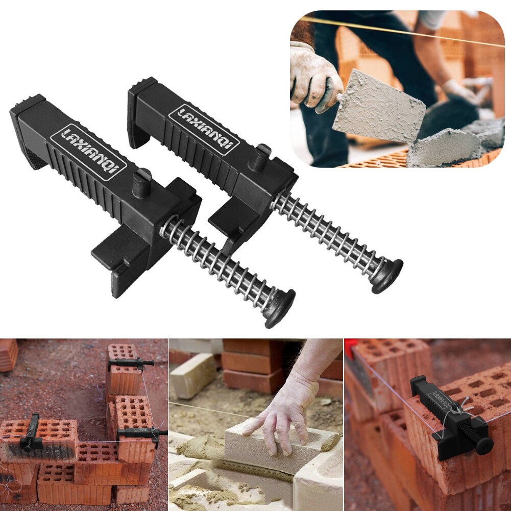 2pcs Wire Drawer Bricklaying Tool Fixer Worker Building Leveling Brick Liner Leveler Construction Tool Measuring Fixture Set