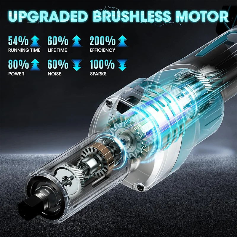 Makita Brushless Die Grinder Cordless Angle Grinder Polishing 4-Speed Rotary Electric Engraving Tool Handheld Grinding Machine