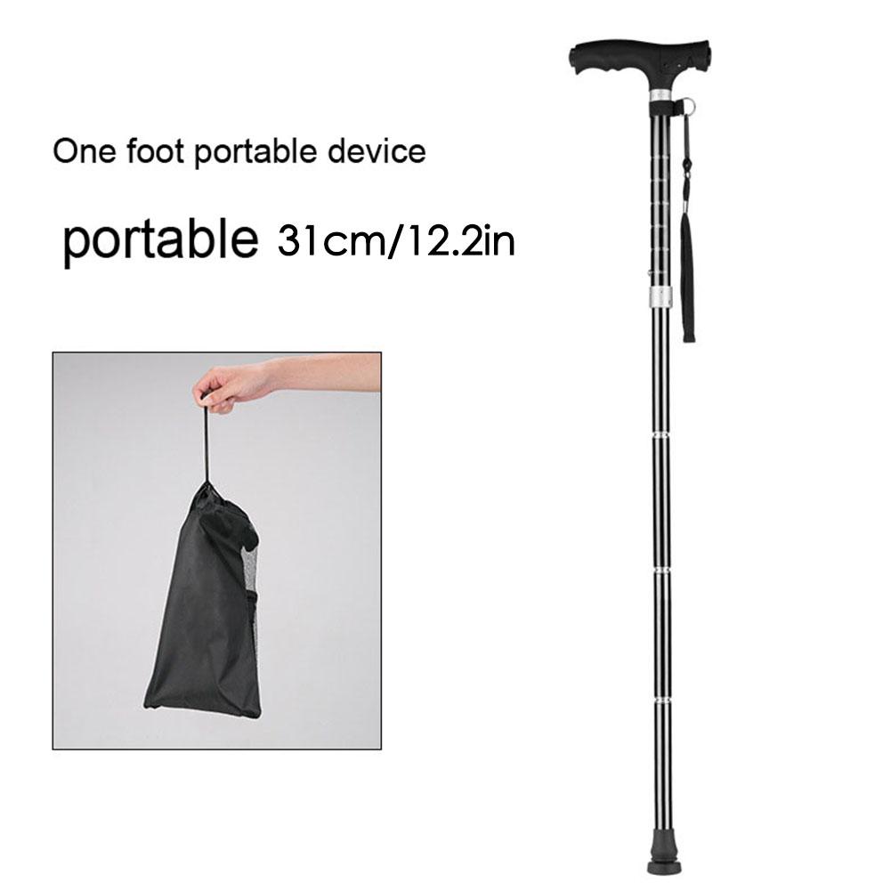 Folding LED Light Safe Walking Stick Folding Ultralight Portable Handcuff Cane Aluminum Alloy Non Slip Adjustable Walking Stick