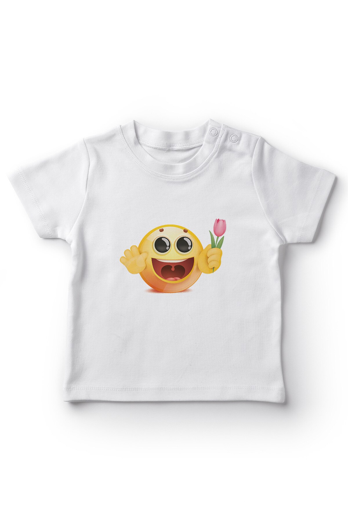 Angemiel bebé sosteniendo Emoji bebé niño Camiseta blanco