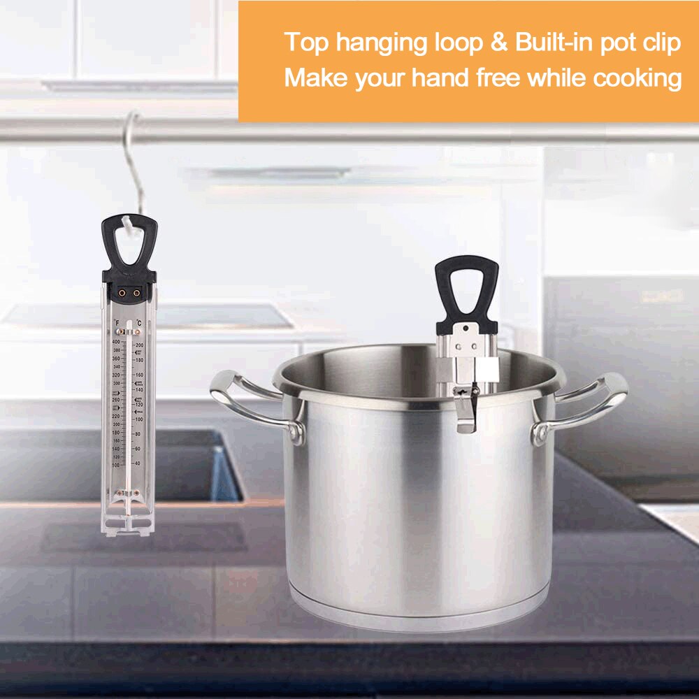 Baking Thermometer 40-200 Degrees Scale Display Kitchen Thermometer For Cooking Sugar Candy Craft Hanging Temperature Gauge