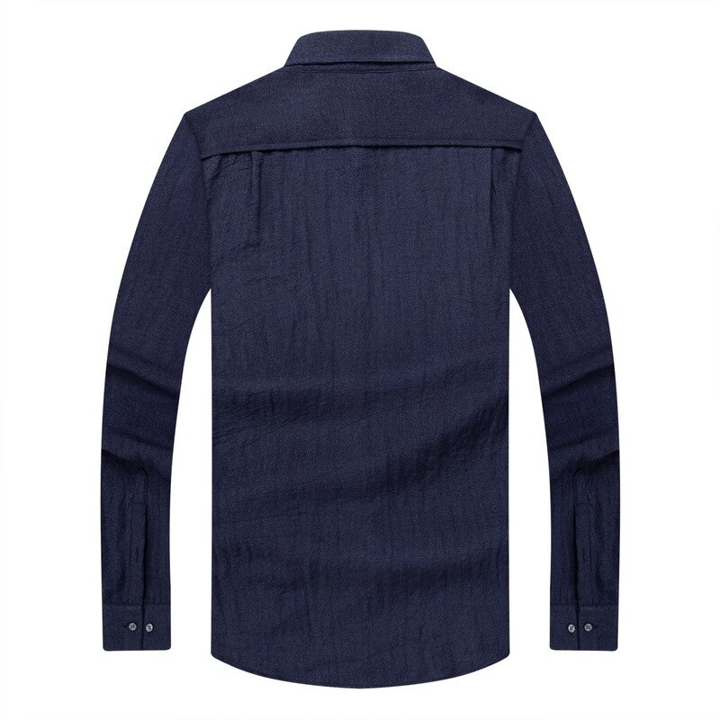 Pluss størrelse 8xl 6xl 5xl 4xl merke menn skjorte lommedekorasjon kjole skjorte langermet slim fit camisa masculina casual herreskjorter