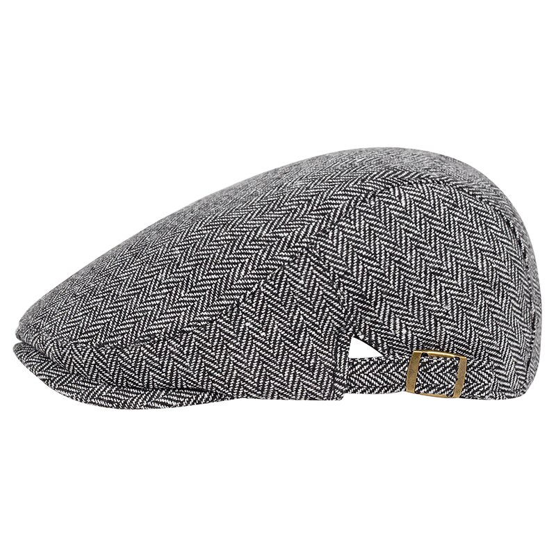 vew Retro Newsboy Caps Men Octagonal Hats Black British Painters Hats Autumn Winter Berets Herringbone Flat Caps: Gray