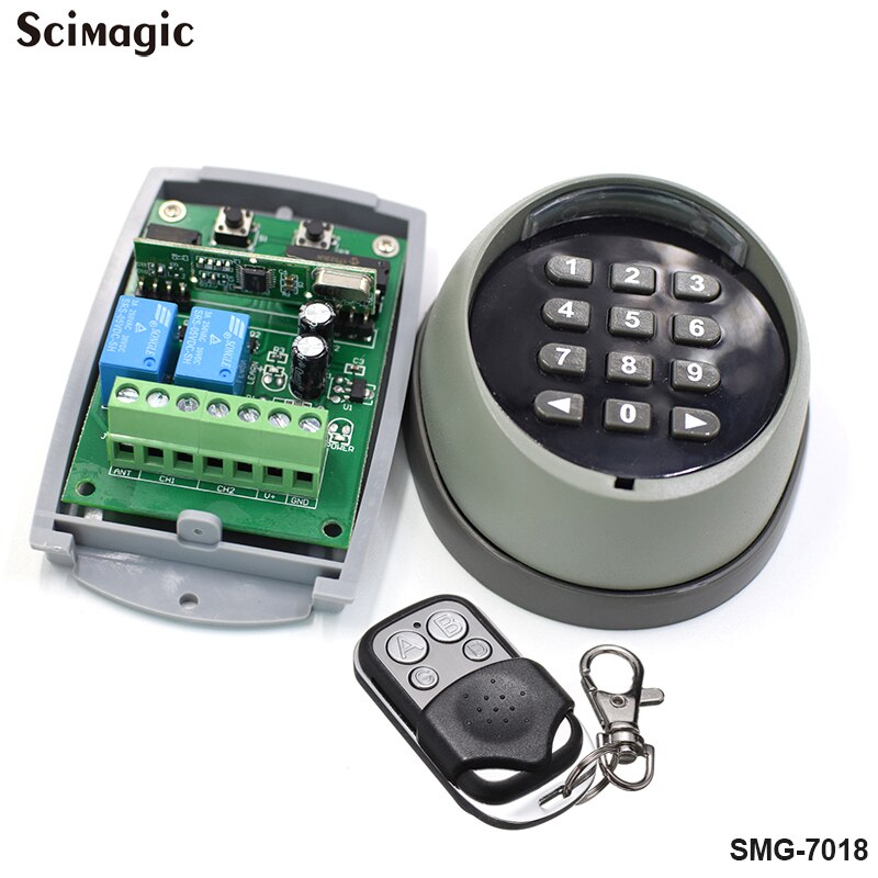 Access Control Password Multi Function Wireless Keypad Garage Door Opener Gate Opener Transmitter 433MHz Receiver