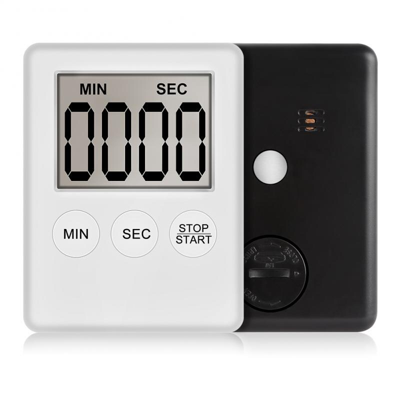 8 Kleuren Keuken Timer Cijfers Luid Alarm Magnetische Achterzijde Stand Met Lcd-scherm Voor Koken Bakken Sport Keuken Accessoires: 1 PC White