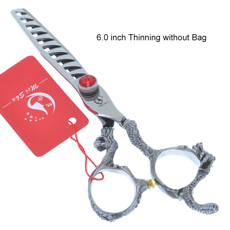 Top huisdierverzorgingsschaar 6.0 " 7.0 " hondenknipschaar dieren uitdunnen trimmen tesoura japan 440c dierentondeuses  a0164a: A0163a-05-60