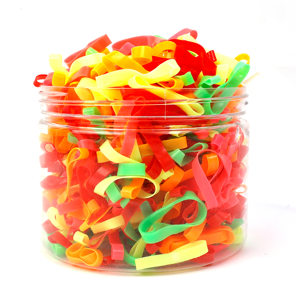 500 Uds. Bandas de goma desechables gruesas de alta elasticidad para niños, coleteros para niñas, lazos para el cabello, bandas coloridas para el cabello, accesorios para el cabello: Negro