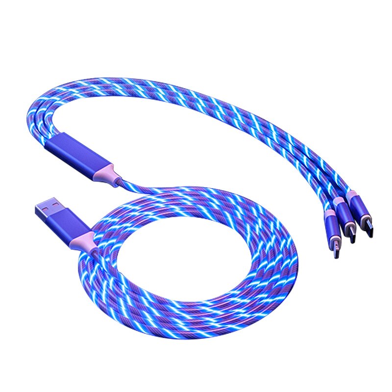 Câble USB Micro et Type C lumineux LED pour voiture et téléphone portable, accessoire d&#39;intérieur, chargeur lumineux, compatible avec Iphone