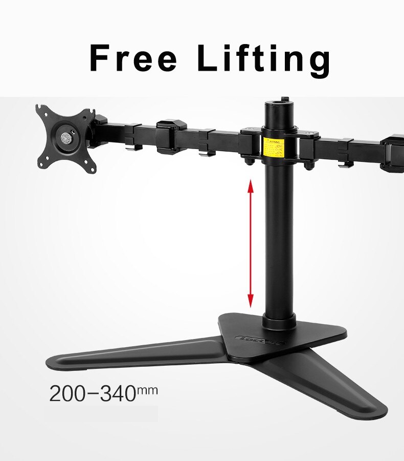 Desktop 10"-30" Dual Monitor Holder Mount Arm Full Motion LED LCD Computer Display Stand Max.Loading 10kgs each head D2D