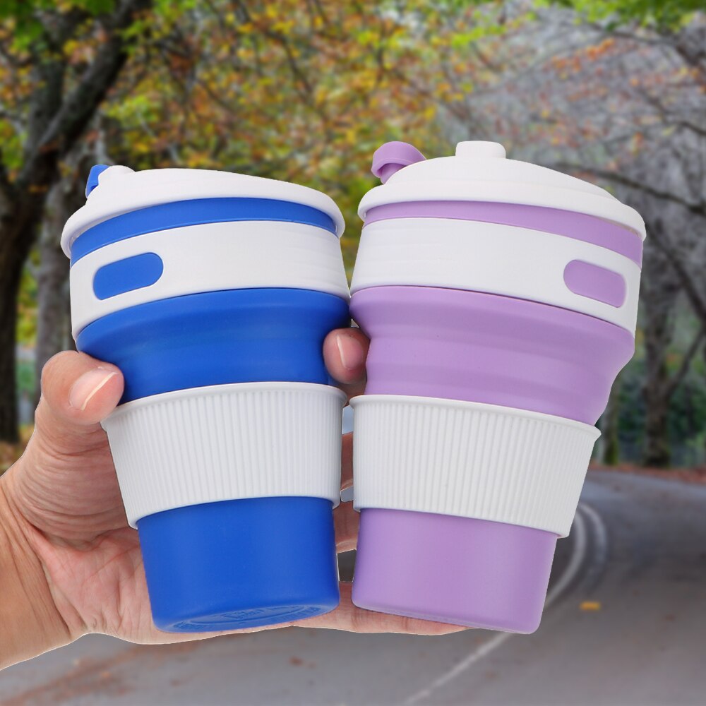 Silicone Travel Cup Coffee Mugs Drinking Ware Mug Folding Water Cups BPA FREE Portable Collapsible Food Grade Tea Coffee Cups
