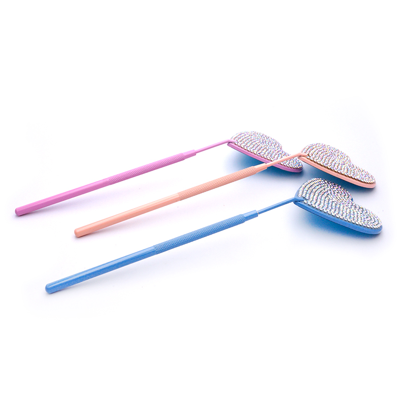 Specchio per ciglia multifunzione Specchio ingranditore in acciaio inossidabile con diamante per controllare le forniture per il trucco dell'estensione delle ciglia finte