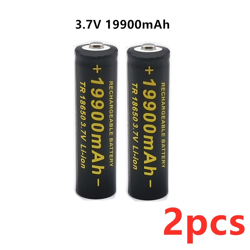 100% 18650 battery 3.7V 19900mAh rechargeable liion battery for Led flashlight battery 18650 battery +USB charger: Black