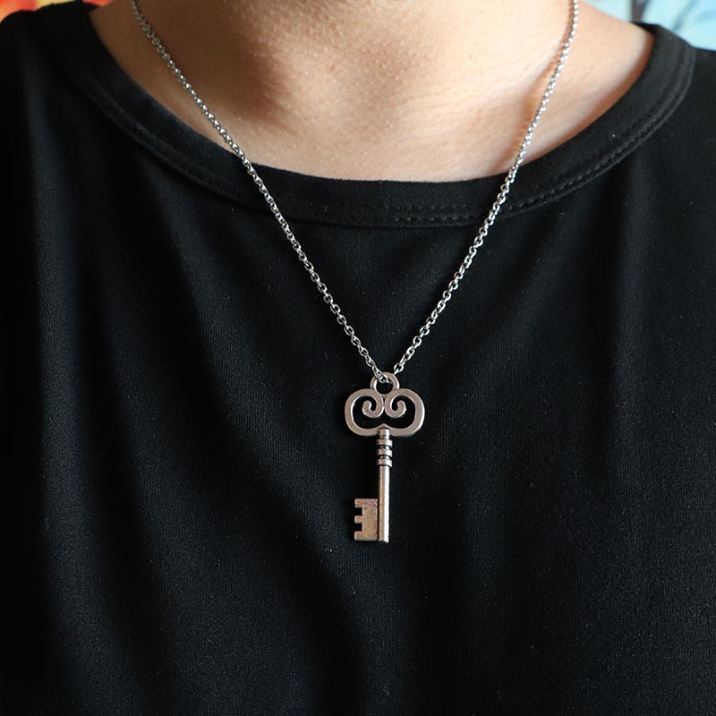 Girocollo del bambino delle donne dei monili della collana del pendente chiave dell'ancora dell'albero di lusso della catena dell'acciaio inossidabile di stile popolare per il partito dell'amica femminile: BY Key1