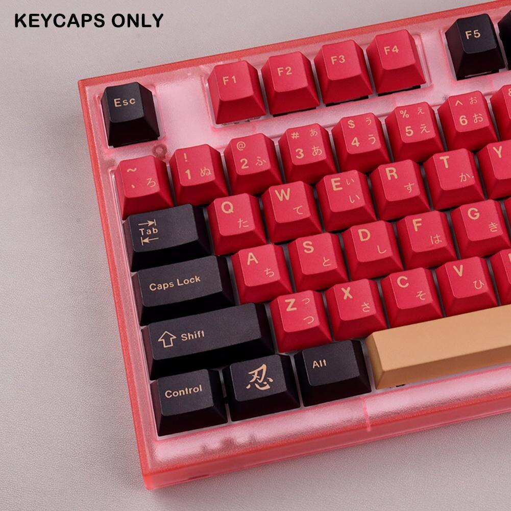 GMK-KEY Red Samurai Profile PBT Keycap Dye Subbed Japanese Keycaps for CHERRY MX Switches Mechanical Keyboard