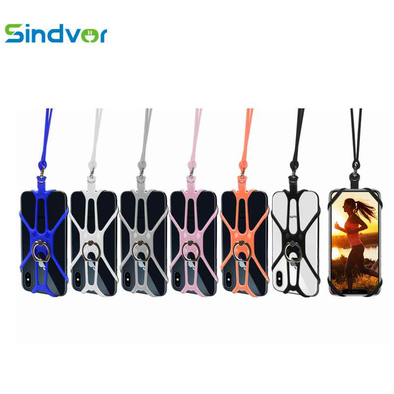 Lanière universelle pour téléphone Silicone sport sangle de téléphone portable longes de téléphone porte-anneau
