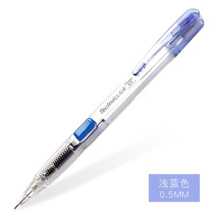 3/4 stk pentel techniclick mekanisk blyant 0.5mm klassisk sidepresse automatisk japan sort/blå/grøn/pink farve: 3 stk 0.5mm lb