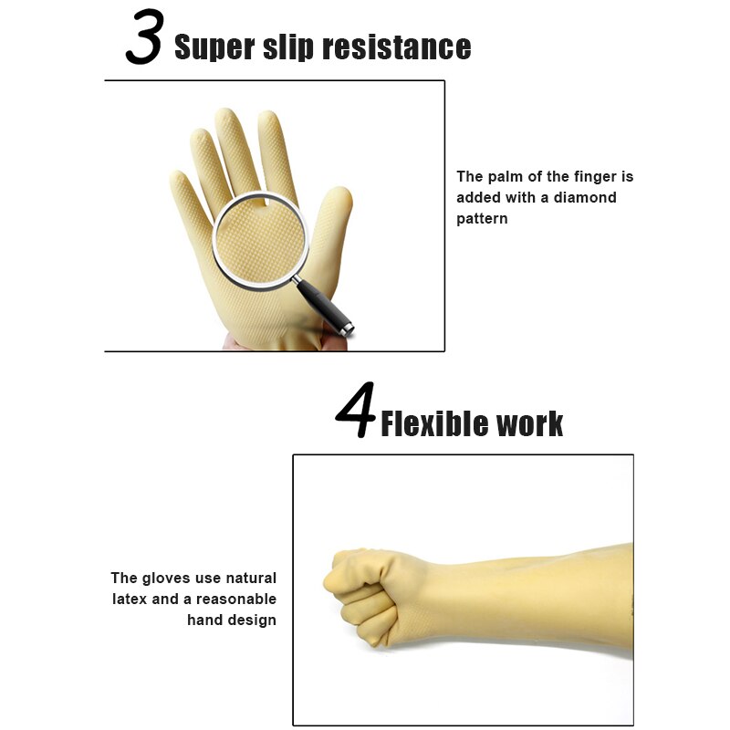 Long Protective Gloves Acid Resistant Chemical Protection Latex Industrial Gloves for Work VH99
