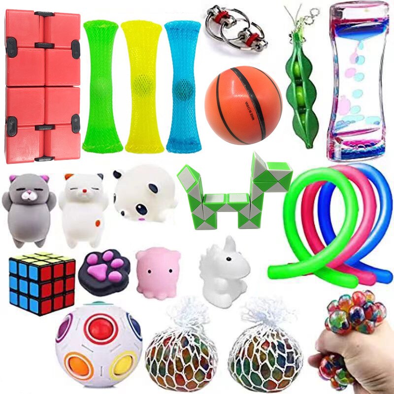 Fidget Sensory Toy Set Stress Relief Toys Autism Anxiety Relief Stress Pop Bubble Toysn for Adultssensory Decompression Artifac: GMK-27