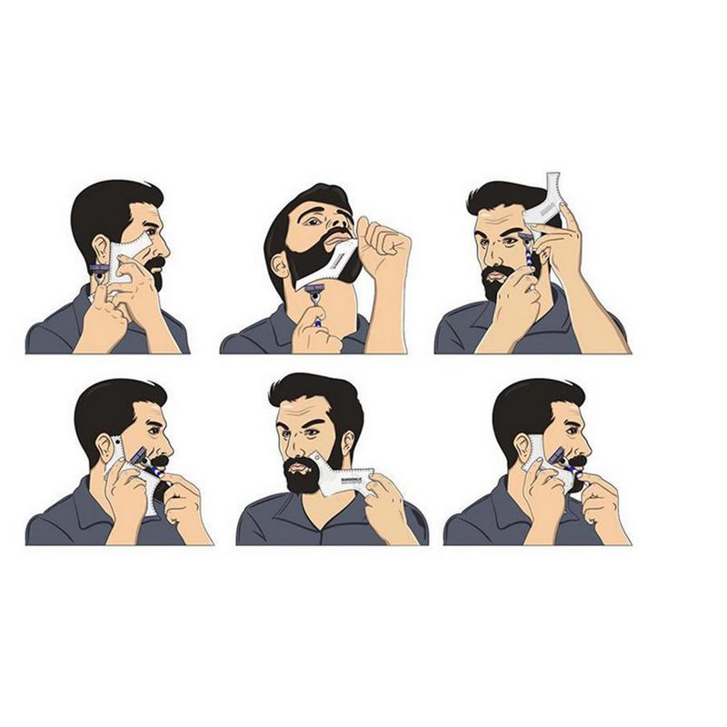 Men's Beard Shaping Styling Template Comb Men's Beards Combs Beauty Tools All-In-One Tool Beard Shaping Tools