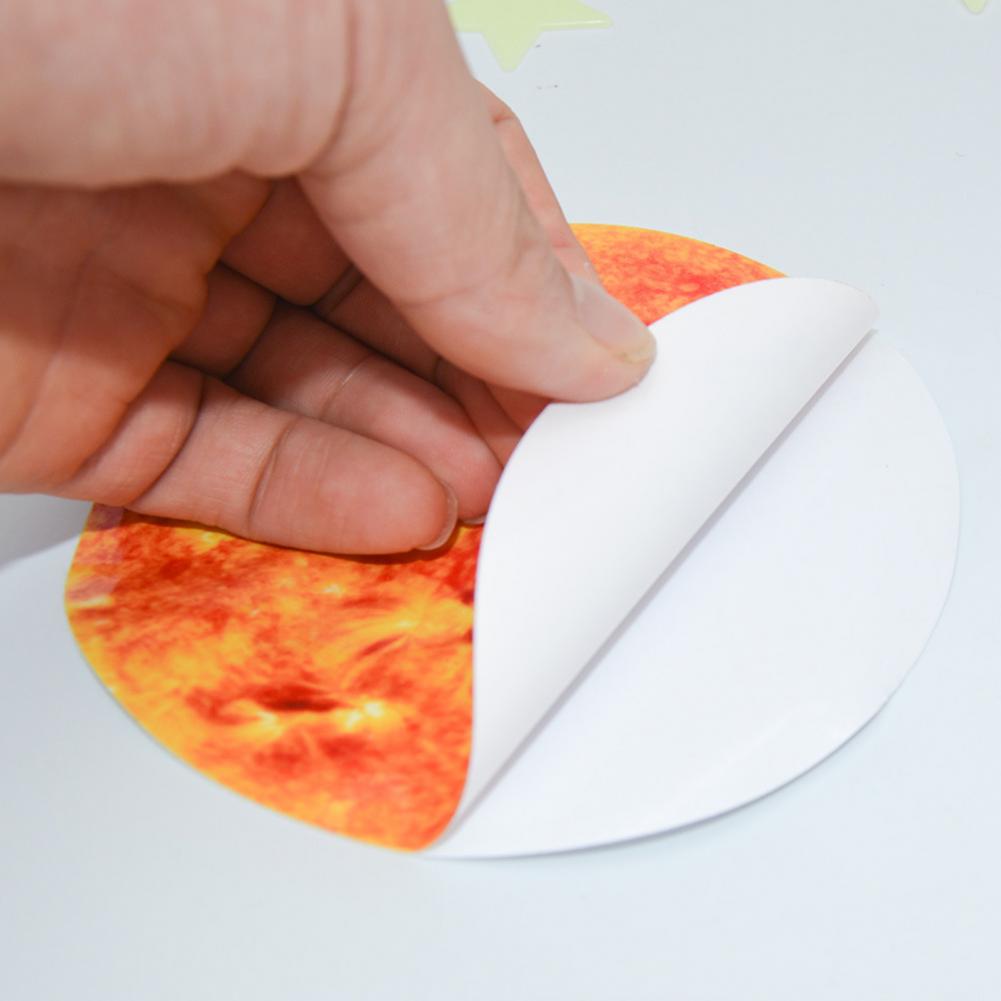 1 Set Delicate Nice-looking	Wall Sticker Fluorescent PVC Glow Luminous Self-adhesive Star Planet Shape Decal for Living Room