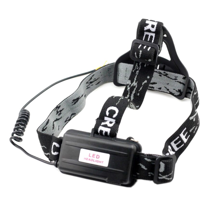 Adjustable Head Strap LED Flashlight Headlamp Headlight Headband Elastic Head Belt Band with 3 Mode Driver and 18650 Battery Box
