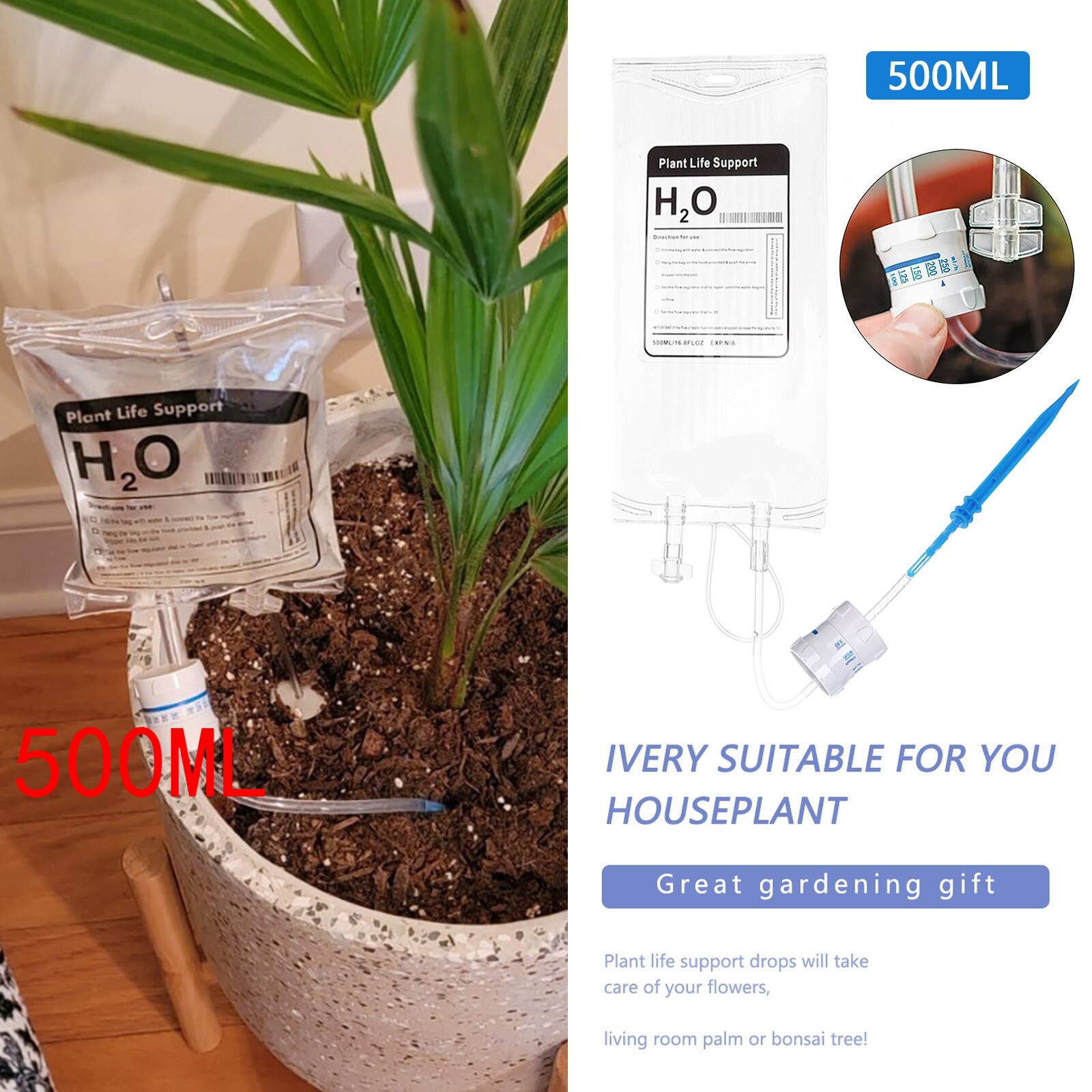 25 # Plant Life Ondersteuning Druppelirrigatie Plant Automatische Bevloeiing Planten Bloem Waterers Fles Drip Irrigatie Watering: 500ml
