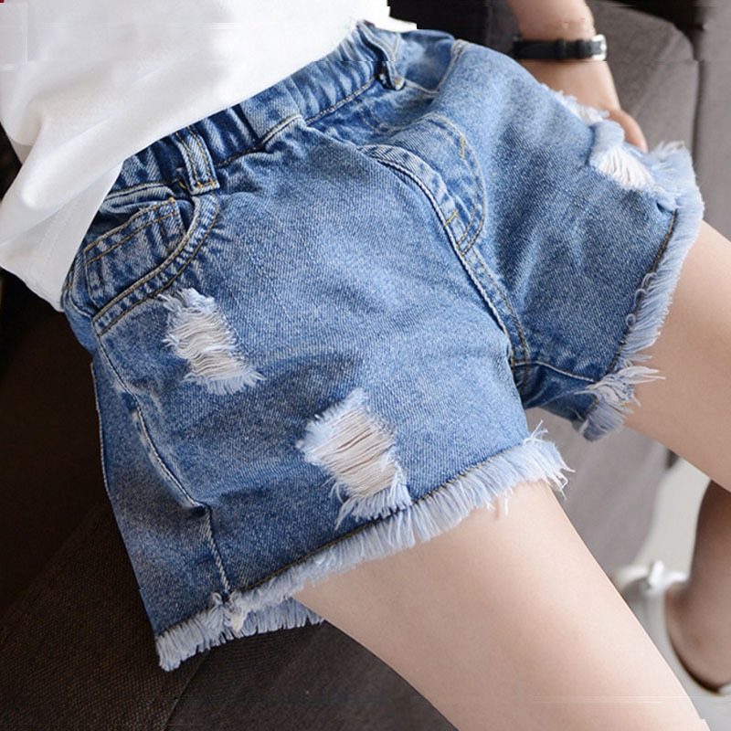 Meisjes Denim Shorts Tiener Meisje Zomer Kant Broek Kinderen Boog Kleding Kinderen Bloemen Borduren Jean Korte Voor Tiener