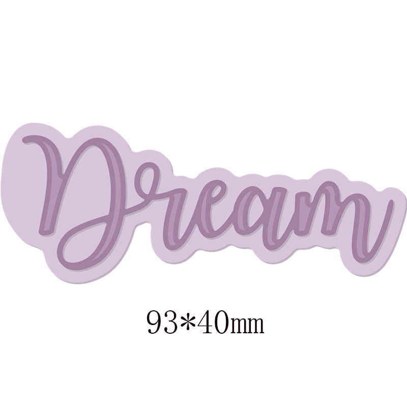 Mots mélangés découpe de métal pochoir pour bricolage Scrapbooking décoratif gaufrage artisanat découpe modèle Sentiment: Dream