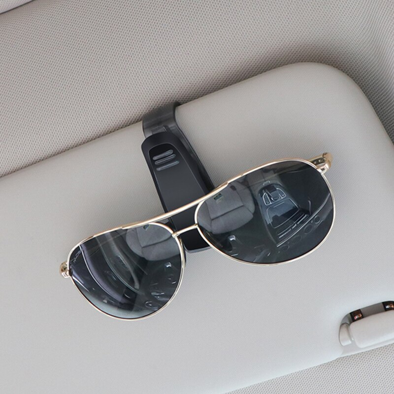 Bil solskærm visirbriller klipkort solbrilleholder lommeklemme til tesla model 3 model x model s bil universal tilbehør: Sort