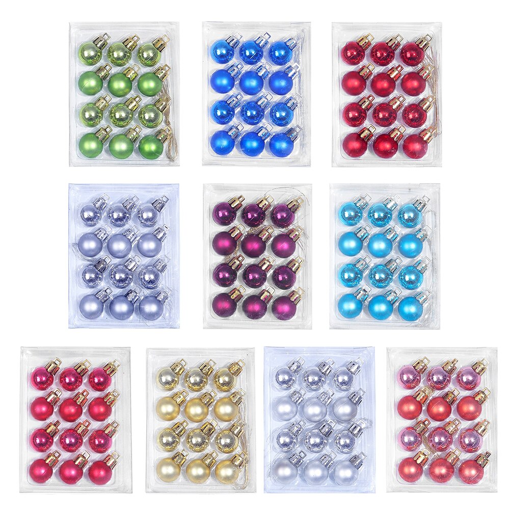 12 stuks veelkleurige kerstballen met glitters, hangende kerstversieringen voor in huis, palline natale decor