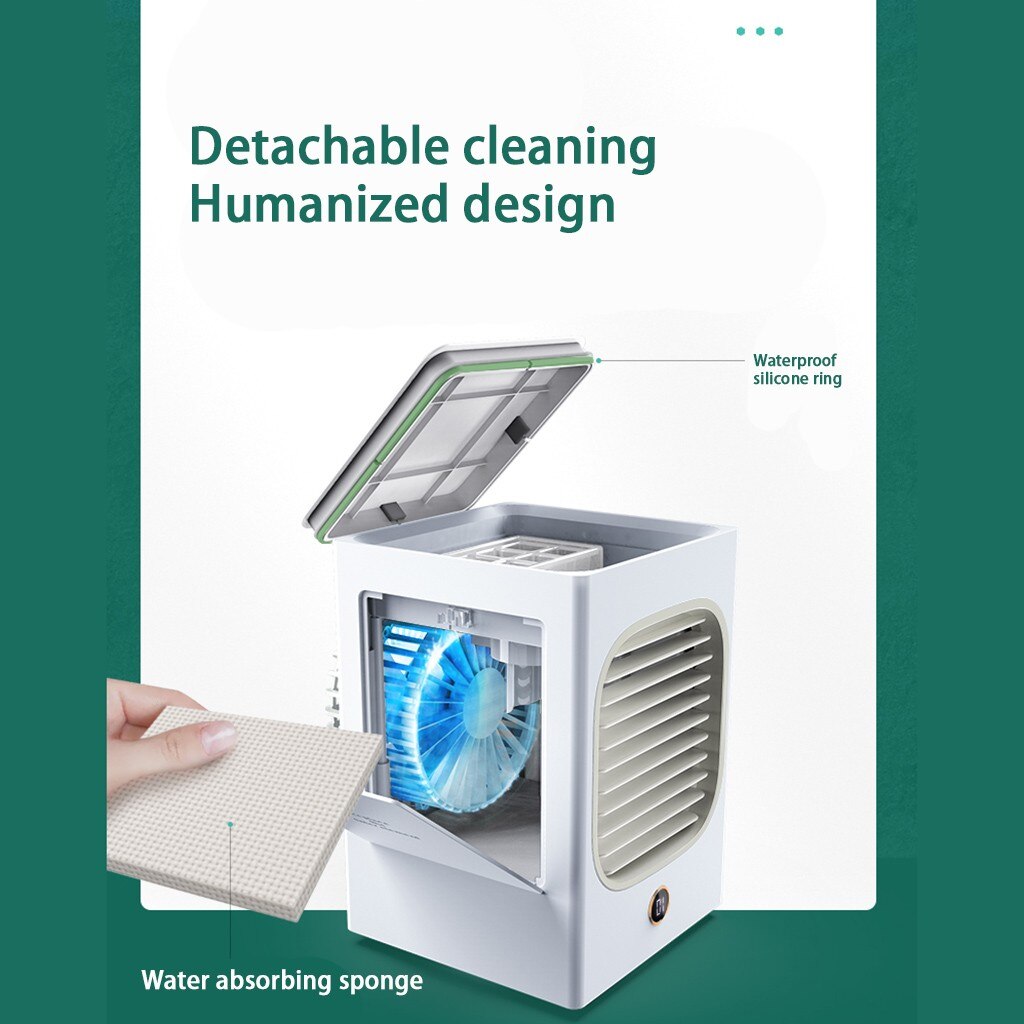 Usb Mini Portable Air Conditioner Air Cooler Fan Desktop Portable Air Conditioner Sterilization Shaking Head Cooler For Room #z