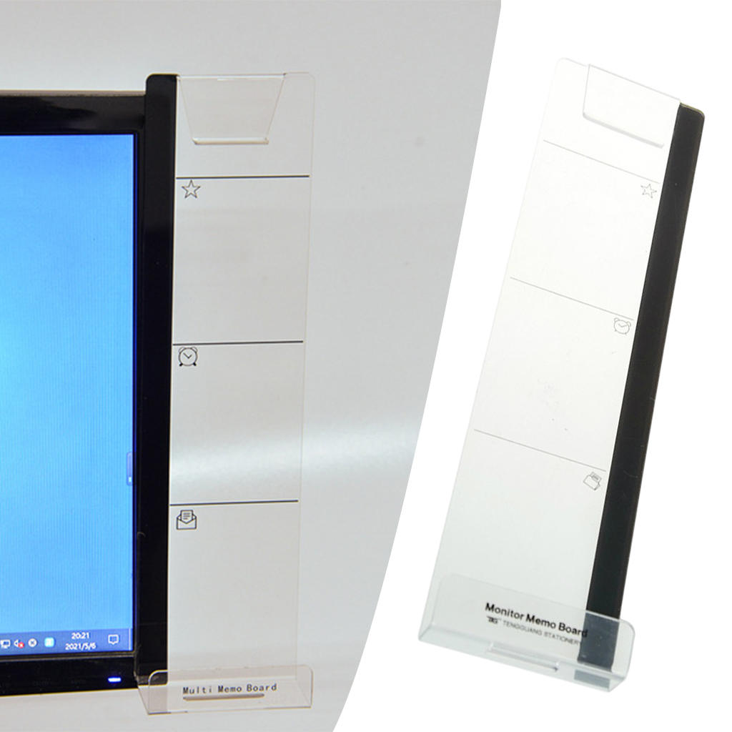 Clear Computer Monitor Memo Board Sticky Notes Holder Monitor Message Board Message Memo Holder: Left
