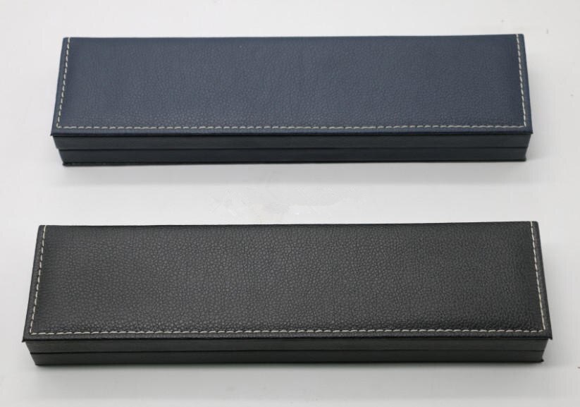Svart pu läder klockbox rektangel klocka förvaringslådor smycken klocka display box paketet