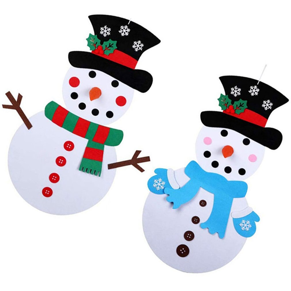 Children Diy Felt Christmas Snowman Christmas Tree Decoration Felt Christmas Ornament Christmas Snowman