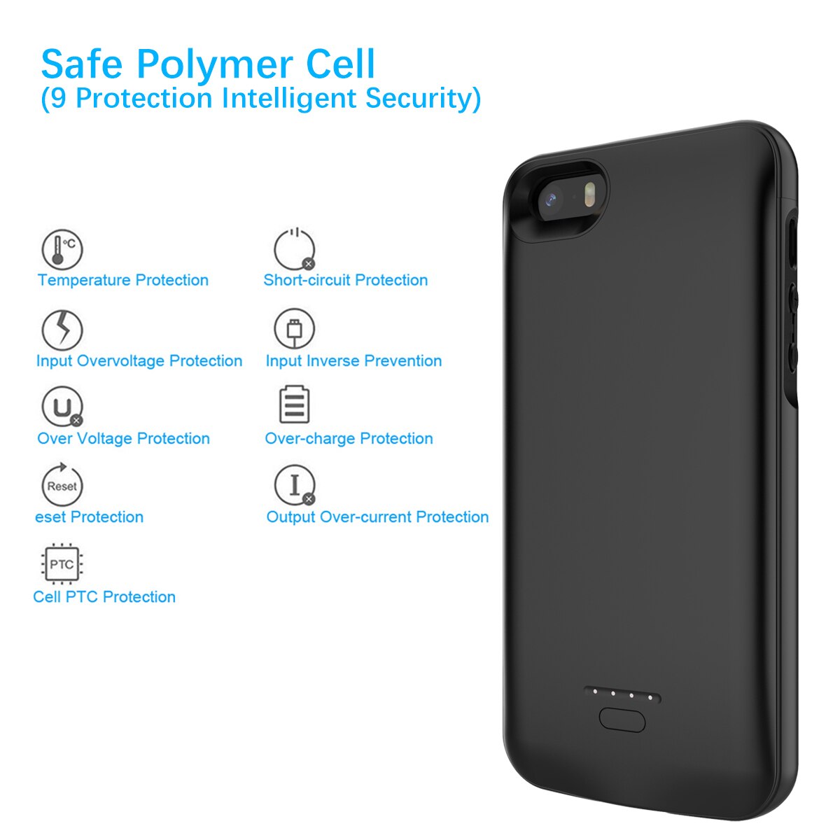 Casewin batterijlader case voor iphone  se 5se 5 5s 4000 mah powerbank oplaad powerbank case voor iphone 5 6 7 8 x batterij case