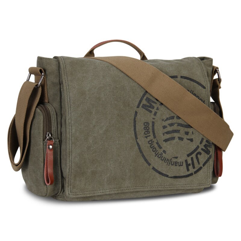 Manjianghong Leisure Canvas Men's Briefcase Bags Guaranteed Man's Shoulder Bag Business Functional Messenger Bag