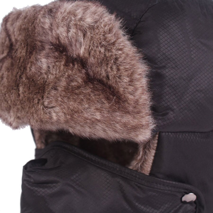 invierno ruso sombrero de algodón de las mujeres invierno/retro invierno Casual Hombre es trampero sombreros de gorros con pelo de piloto de bombardero sombreros máscara