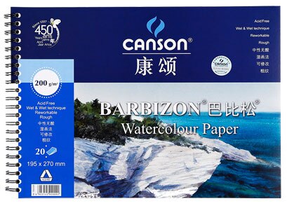 French Canson Water-soluble Book Paper For Drawing Painting Watercolor Painting Book Art Supplies: blue27x39cm