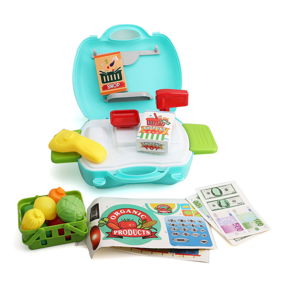Juguetes de cocina portátil supermercado frutas maleta juego de simulación niños juguete de juego de simulación