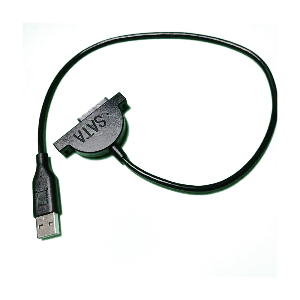 Adaptateur de câble noir USB 2.0 à 7 + 6 13Pin Mini SATA II pour ordinateur portable CD-ROM DVD-ROM pour HDD Caddy Slimline Drive indicateur LED