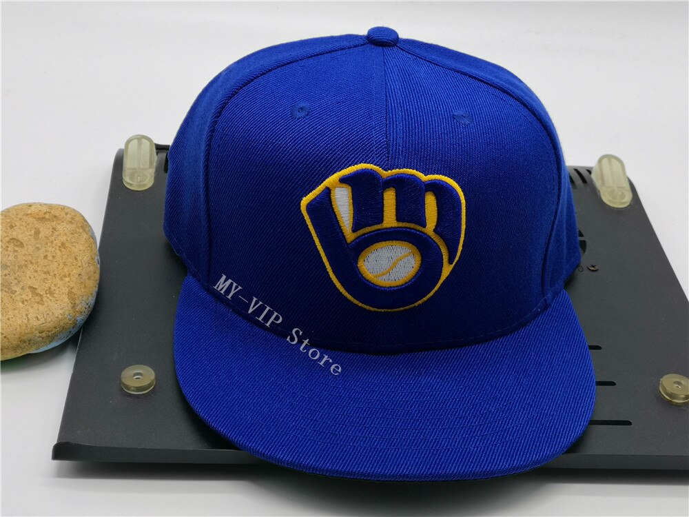 Milwaukee Uitgerust Caps Hip Hop Size Hoeden Baseball Caps Volwassen Platte Piek Voor Mannen Vrouwen Volledige Gesloten blauwe Kleur: 7